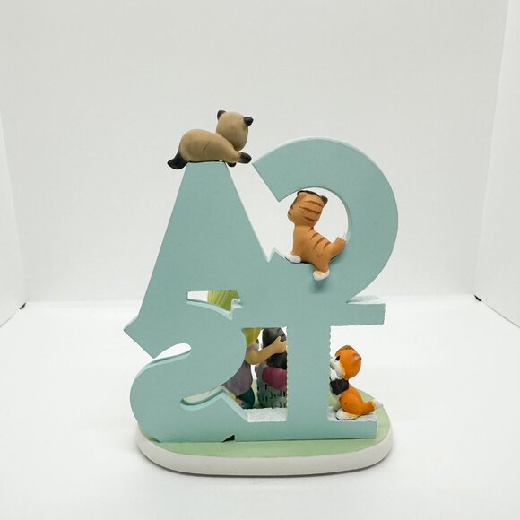 SOLD NIB Hamilton Collection Precious Moments Cat Obsessed Ceramic Figurine - Picture 5 of 7